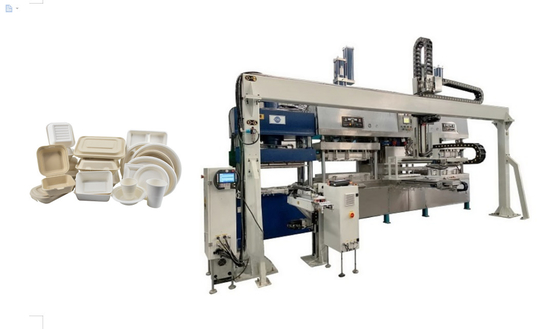 W pełni automatyczna linia produkcyjna zastawy stołowej z pulpy z poziomym ramieniem robota do chodzenia