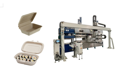 Automatyczna linia produkcyjna do produkcji pudełek do sałatek Fibre Nature Color z ramieniem robota