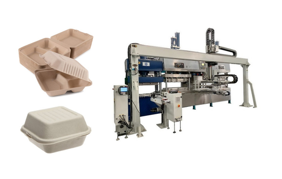 Linia do produkcji pojemników z trzciny cukrowej Bagasse Pulp Clamshell Container z pojedynczym ramieniem robota